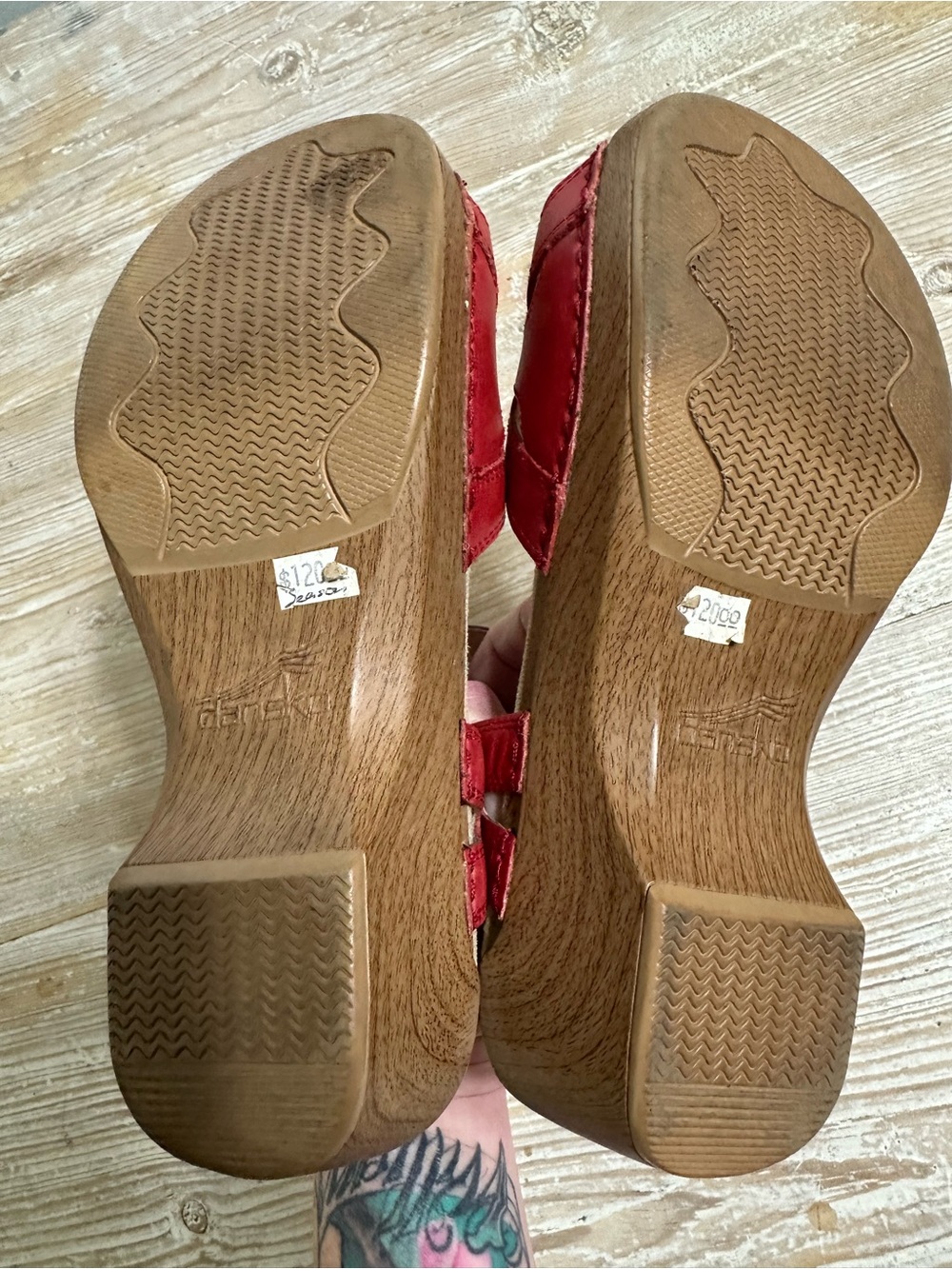 Dansko Season Red Leather Adjustable Comfort Sandal Sz 37 - Picture 6 of 10